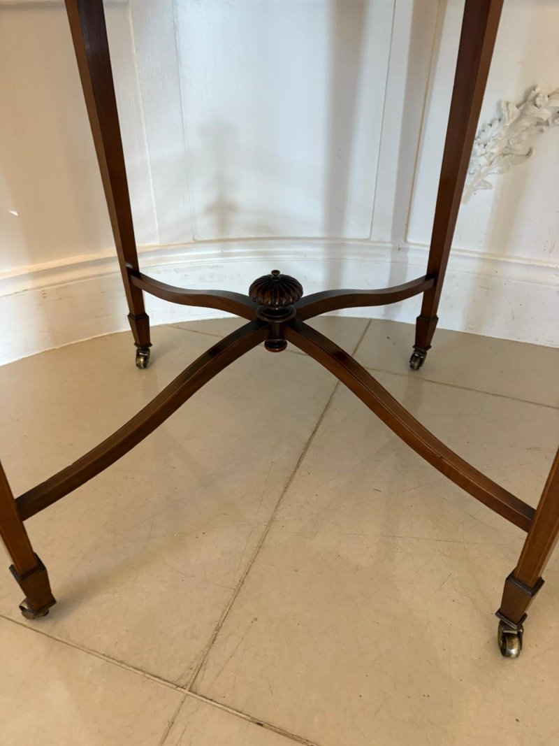 Antique Edwardian Satinwood-Inlaid Centre/Lamp Table